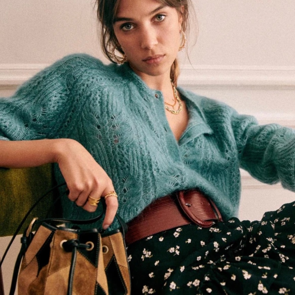 NWT Sezane Alma sweater Gilit Cardigan Top size small